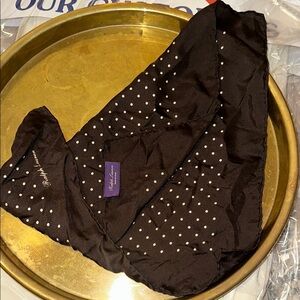 Ralph Lauren Brown Polka Dot Scarf